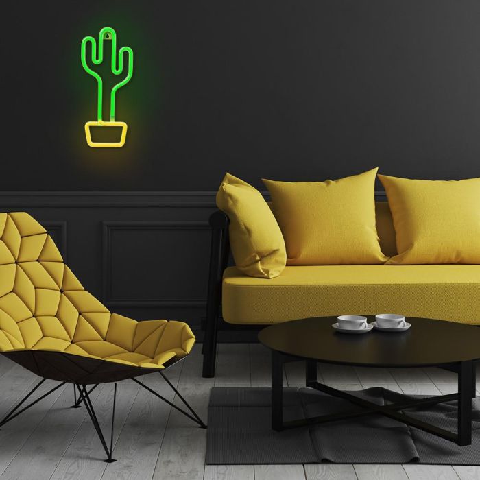 Lampara Forever Neon Led Cactus Orange 7 Lampara Forever Neon Led Cactus Orange 7