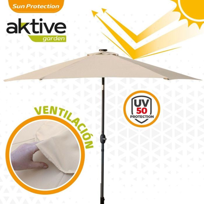 Parasol 300 cm con chimenea y luces led solares 140x15 cm 4 Parasol 300 cm con chimenea y luces led solares 140x15 cm 4