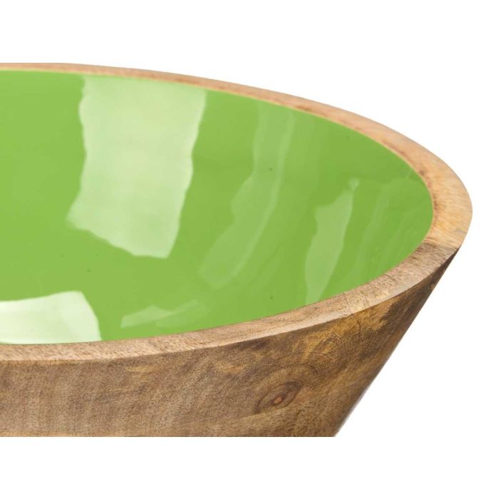 Bol de madera con mango verde, 24 cm - Giftdecor (6 Unidades) 3 Bol de madera con mango verde, 24 cm - Giftdecor (6 Unidades) 3