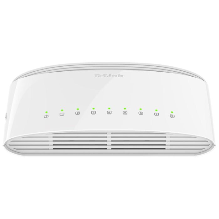 D-Link DGS-1008D Switch de Escritorio Gigabit Ethernet 8 Puertos RJ-45 No Gestionable con QoS, Soporte Jumbo Frame y Tecnología Green