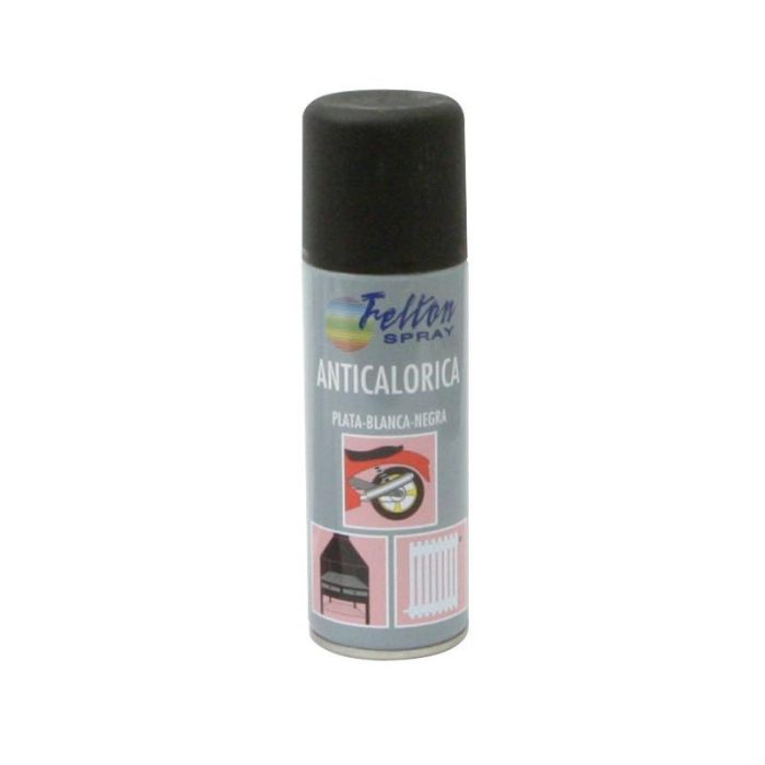 Felton Spray Pintura Anticalórica Negra 200ml Alta Resistencia Temperaturas. Secado Rápido para Estufas, Barbacoas y Vehículos.