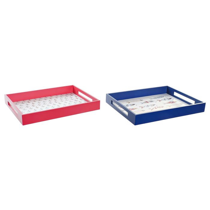 Bandeja Mediterraneo DKD Home Decor Multicolor Coral 30 x 5 x 40 cm (2 Unidades) 2 Bandeja Mediterraneo DKD Home Decor Multicolor Coral 30 x 5 x 40 cm (2 Unidades) 2
