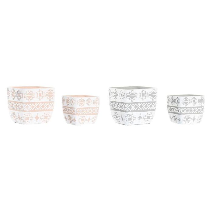 Macetero Tropical DKD Home Decor Gris Beige 14 x 13 x 14 cm Set de 2 (2 Unidades) Macetero Tropical DKD Home Decor Gris Beige 14 x 13 x 14 cm Set de 2 (2 Unidades)