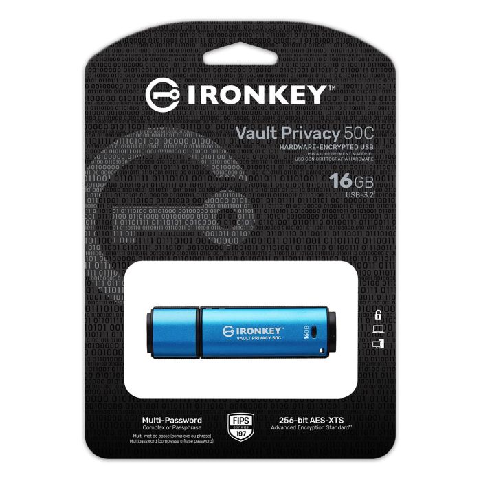 Kingston IronKey Vault Privacy 50C 16GB USB-C AES-256 Retail Kingston IronKey Vault Privacy 50C 16GB USB-C AES-256 Retail