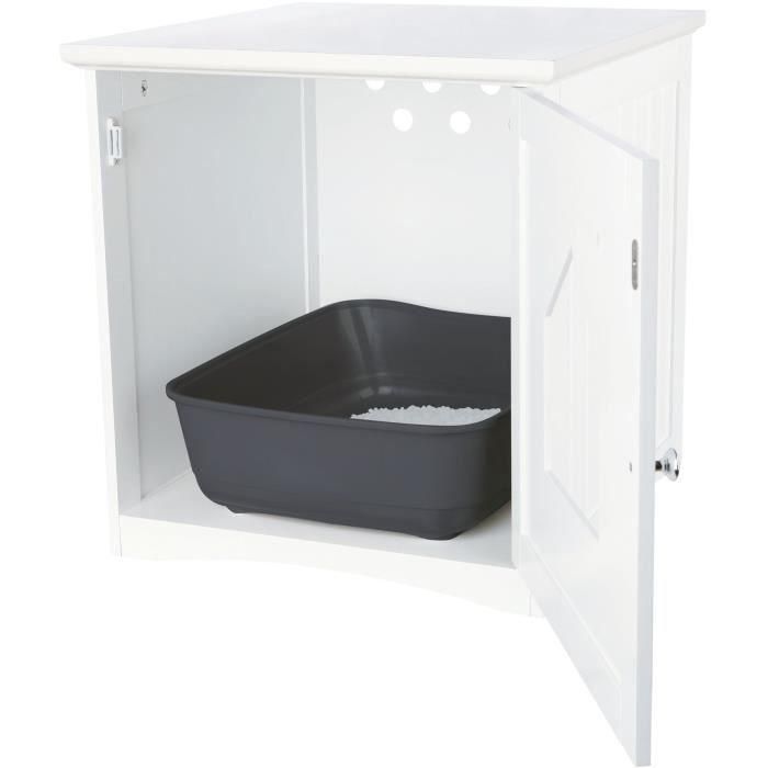 Cabina de inodoro TRIXIE - 49x51x51cm - Blanco - Para gatos Cabina de inodoro TRIXIE - 49x51x51cm - Blanco - Para gatos