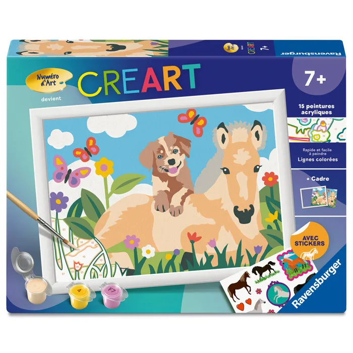 Ravensburger CreArt Kids Pintar por Números Caballo y Perro Kit de Pintura 12023228, 18x24 cm, A partir de 7 Años Ravensburger CreArt Kids Pintar por Números Caballo y Perro Kit de Pintura 12023228, 18x24 cm, A partir de 7 Años