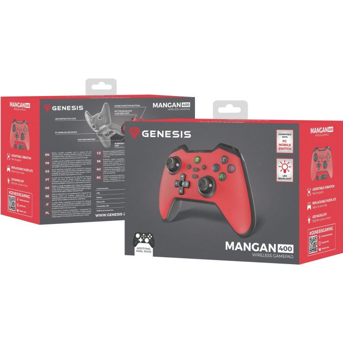 GENESIS Mangan 400 Gamepad Inalámbrico Bluetooth Rojo para Android, Mac, Nintendo Switch, PC, iOS Analógico/Digital con Vibración y 15h Autonomía 6 GENESIS Mangan 400 Gamepad Inalámbrico Bluetooth Rojo para Android, Mac, Nintendo Switch, PC, iOS Analógico/Digital con Vibración y 15h Autonomía 6