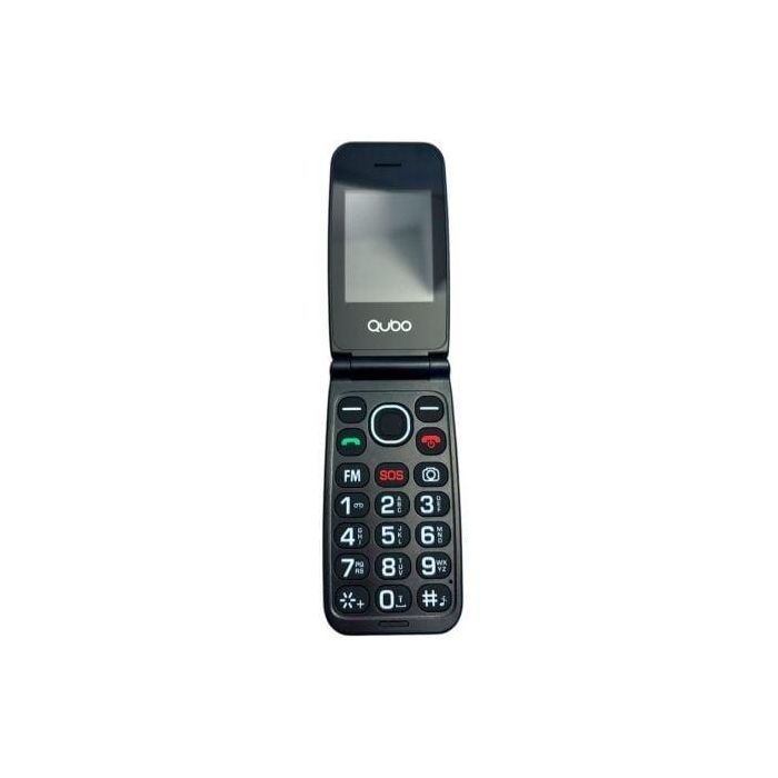 Qubo NEONW-BK NEONWBK 4G Teléfono Móvil 4G Negro para Personas Mayores con Botón SOS y Pantalla Plegable