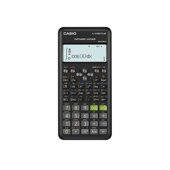 Casio Fx-570Es Plus 2Nd Edition Calculadora Científica 10+2 Dígitos, 417 Funciones, No Programable, Pantalla Natural, Estuche Duro, Negro