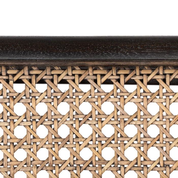 Sillón Negro Ratán/Madera Salón 84 X 58 X 74 cm