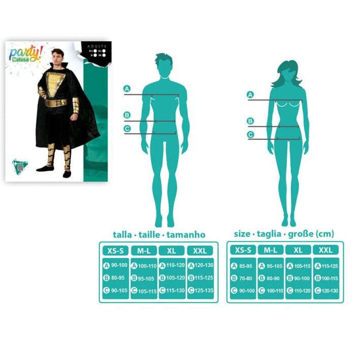 Disfraz Superhéroe Cómic Negro para Hombre Adulto Talla XS-S Ideal Carnaval con Múltiples Accesorios 3