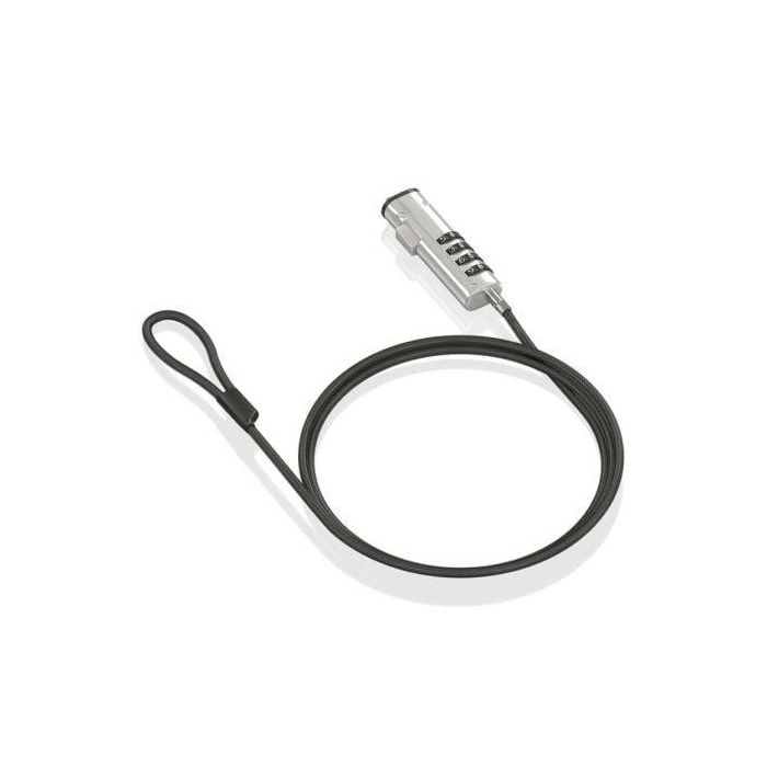 Aisens Cable de Seguridad Nano para Portátil con Combinación, 1.5m, Negro - Compatible con Ranuras NANO 2.5x6mm 1