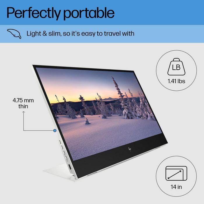 HP E14 G4 Monitor Portátil USB-C, Pantalla Extra Brillante para Mayor Productividad en Cualquier Lugar 9