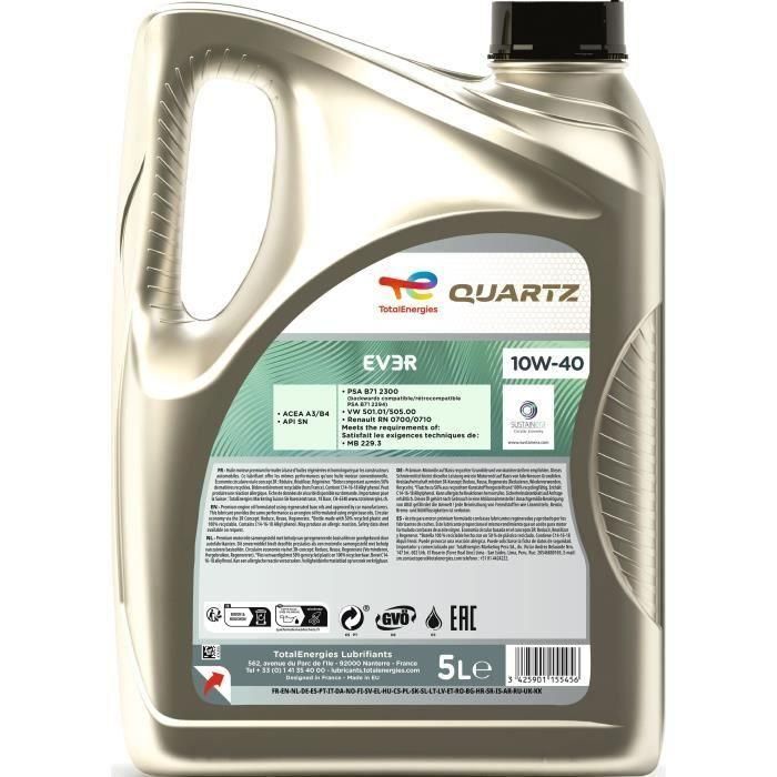 Aceite de motor - TOTALENERGIES - Quartz EV3R 10W-40 - 5L 1