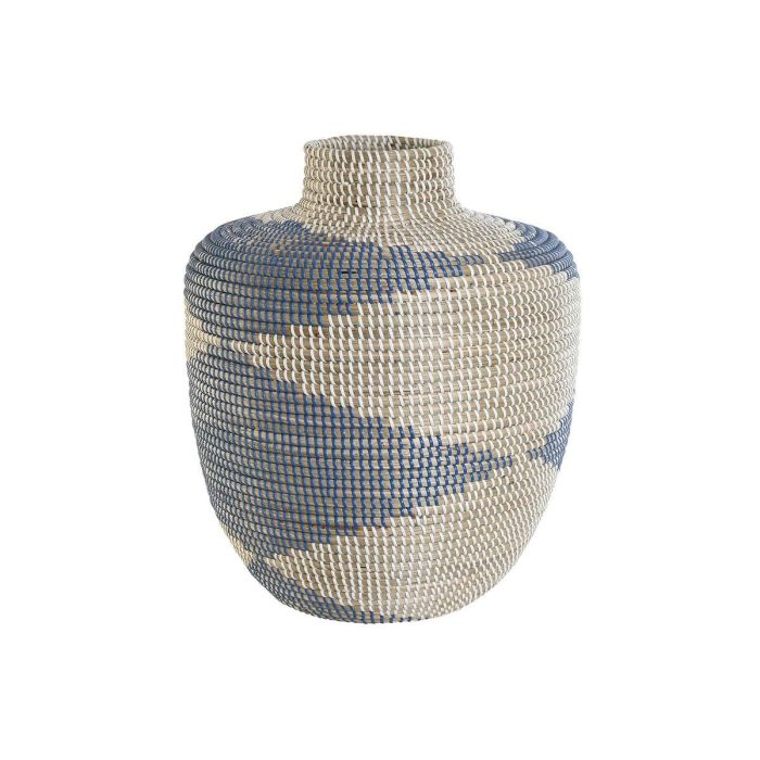 Jarron Mediterraneo DKD Home Decor Natural Azul 40 x 48 x 40 cm