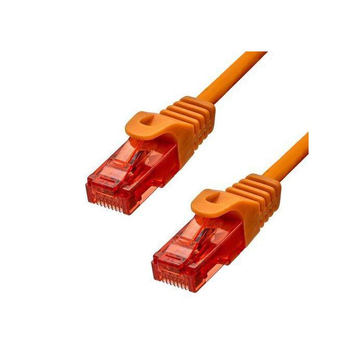 ProXtend Cable Ethernet CAT6 U/UTP Cobre 99.9% LSZH 75cm Naranja Conector Oro 50µ para PoE+ y Conexión Segura