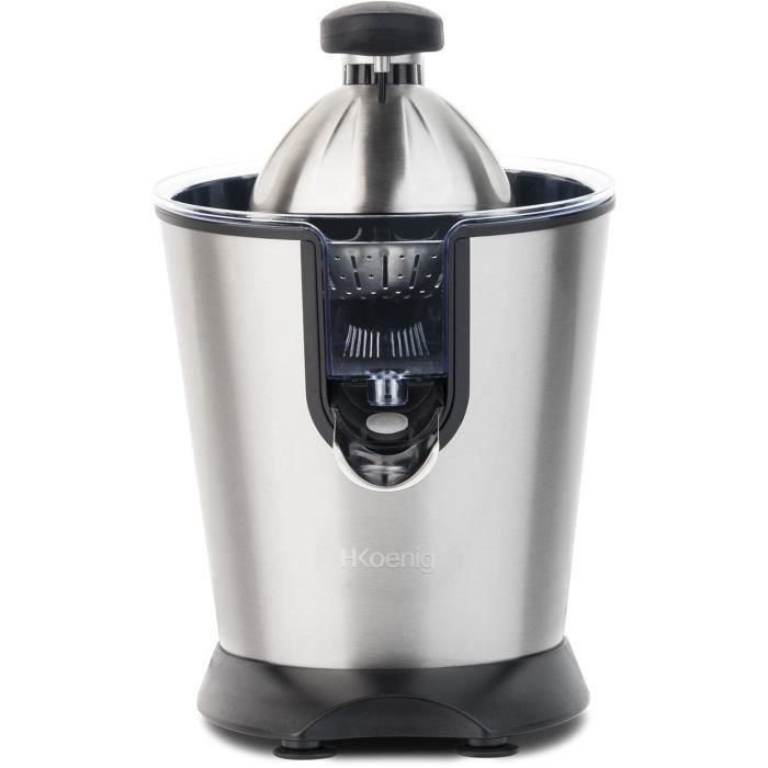 H.Koenig AGR80 Prensa de cítricos profesional con brazo articulado, 160 W, de acero inoxidable para zumos frescos en tu cocina 1