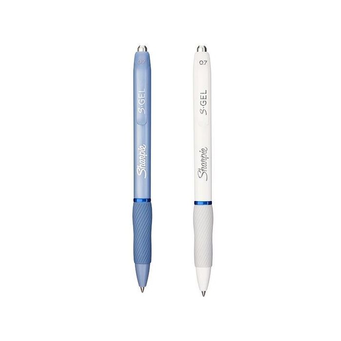 Sharpie Bolígrafo S-Gel Fashion Tinta Azul Punta Media 0.7 mm Blanco y Azul Celeste Surtidos (12 Unidades) (12 Unidades)