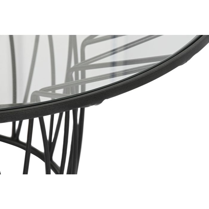 Mesa de Centro Home ESPRIT Metal Cristal 85 x 85 x 39 cm 2 Mesa de Centro Home ESPRIT Metal Cristal 85 x 85 x 39 cm 2