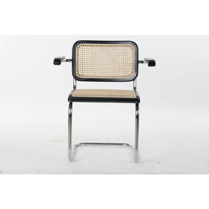 DKD Home Decor Silla Horeca Vintage de Olmo y Ratán con Rejilla, Colores Negro y Natural, Pack de 4 Unidades, Altura Asiento 45 cm 4