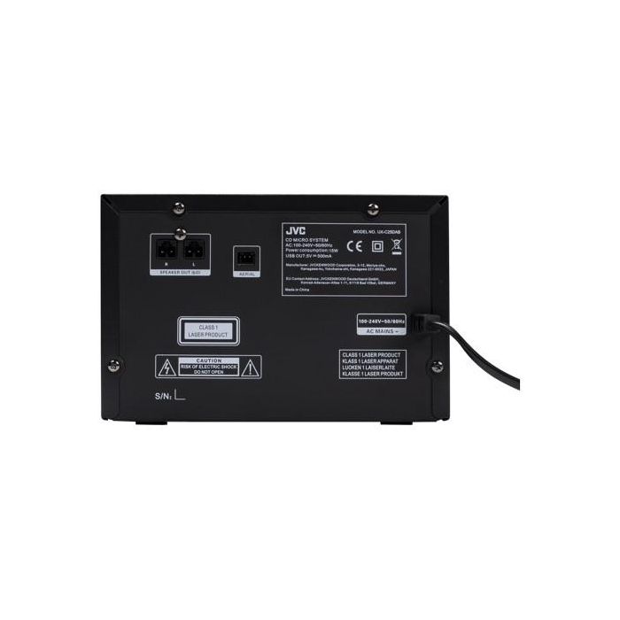 JVC UX-C25DAB Microcadena de música para uso doméstico, Negro, 14W, DAB+, Bluetooth 5 JVC UX-C25DAB Microcadena de música para uso doméstico, Negro, 14W, DAB+, Bluetooth 5