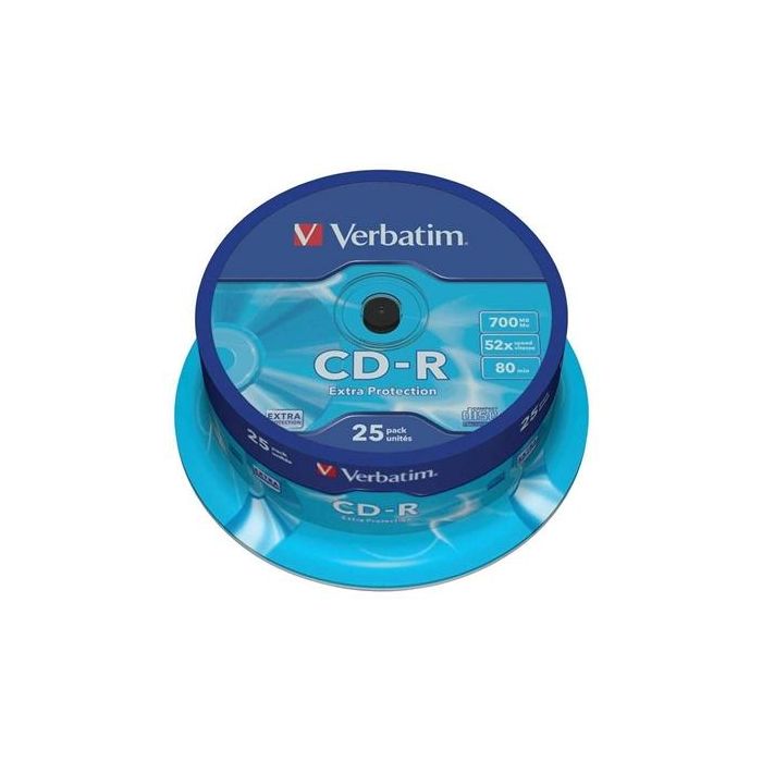 Verbatim CD-R 700MB 52x 80 min, Tarrina de 25 Unidades