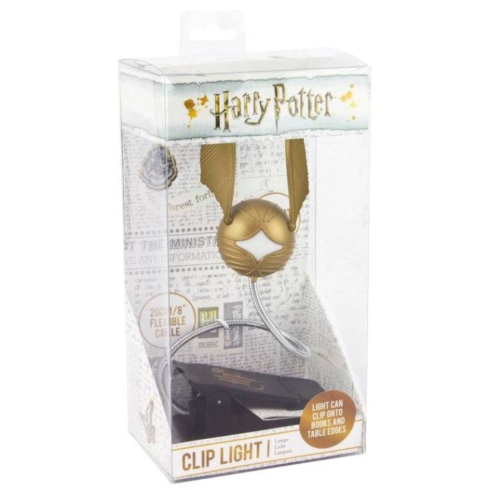 Wondee Lámpara de Clip Harry Potter Snitch Dorada Flexible para Lectura y Estudio