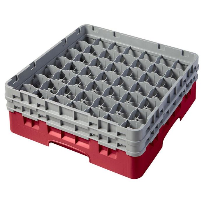 CAMBRO - 49S434-416 - Cesta de lavado 49 comp. 2 alturas - 6 cm Ø máx. - alt. máx. 13,5 cm - 50 x 50 x 18,4 cm - Arándano