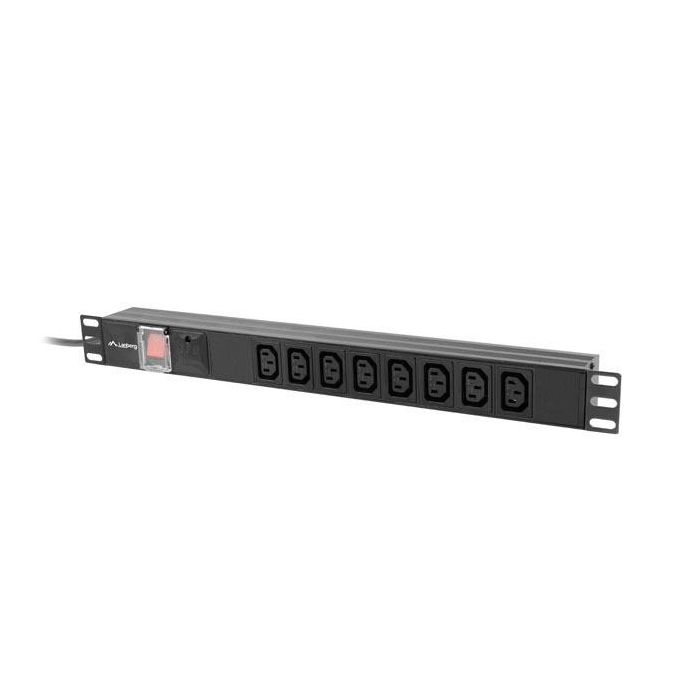 Regleta 19" 8 Tomas Schuko con On/Off Switch Lanberg PDU-08I-0200-C20-BK (2 m) 4 Regleta 19" 8 Tomas Schuko con On/Off Switch Lanberg PDU-08I-0200-C20-BK (2 m) 4