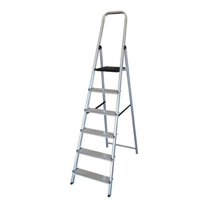 Edm Escalera doméstica de aluminio 6 peldaños 48x10.5x193 cm 0 Edm Escalera doméstica de aluminio 6 peldaños 48x10.5x193 cm 0