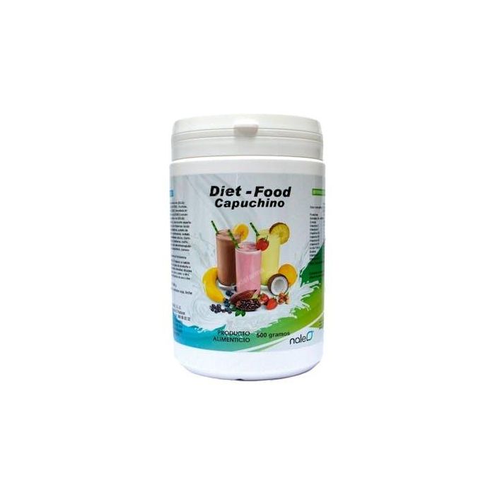 Diet Food Batido Sustitutivo Comidas Sabor Capuccino, Enriquecido con Proteínas para Control de Peso, 500g