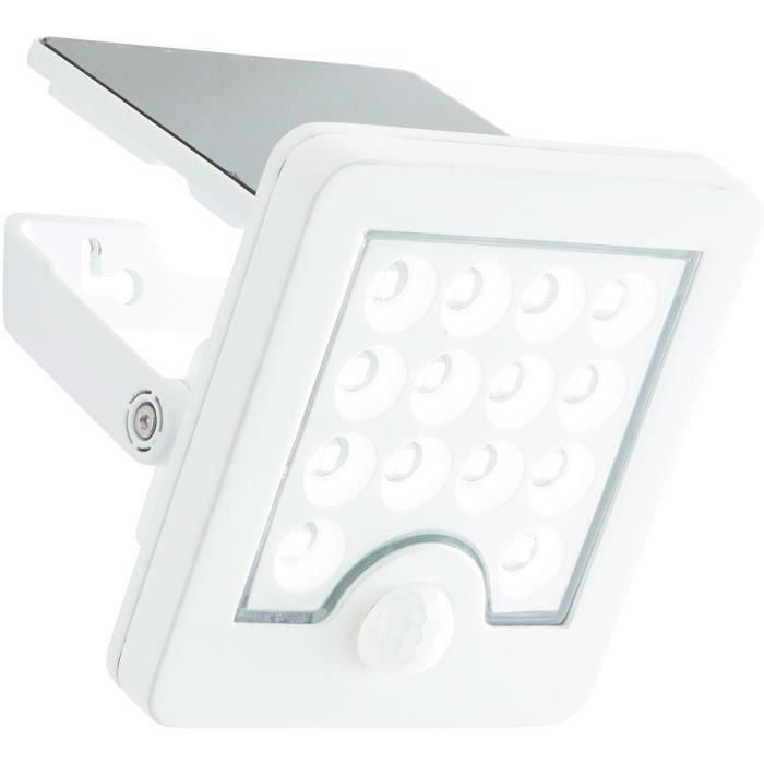 Aplique de exterior - BRILLIANT - LUTON - LED y solar - Detector de movimiento - Plástico y metal - 4 W - Blanco