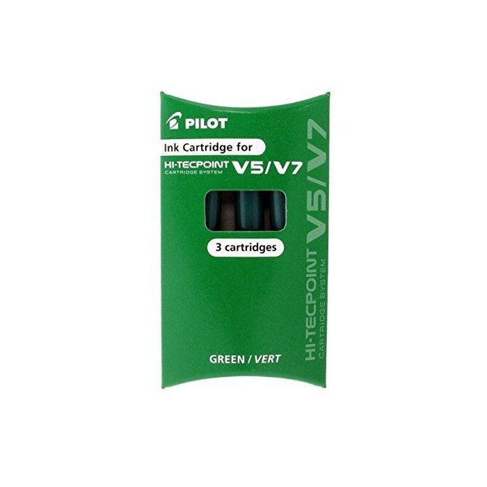 Recambio Pilot Roller V-5 Recargable Verde Blister De 3 12 unidades