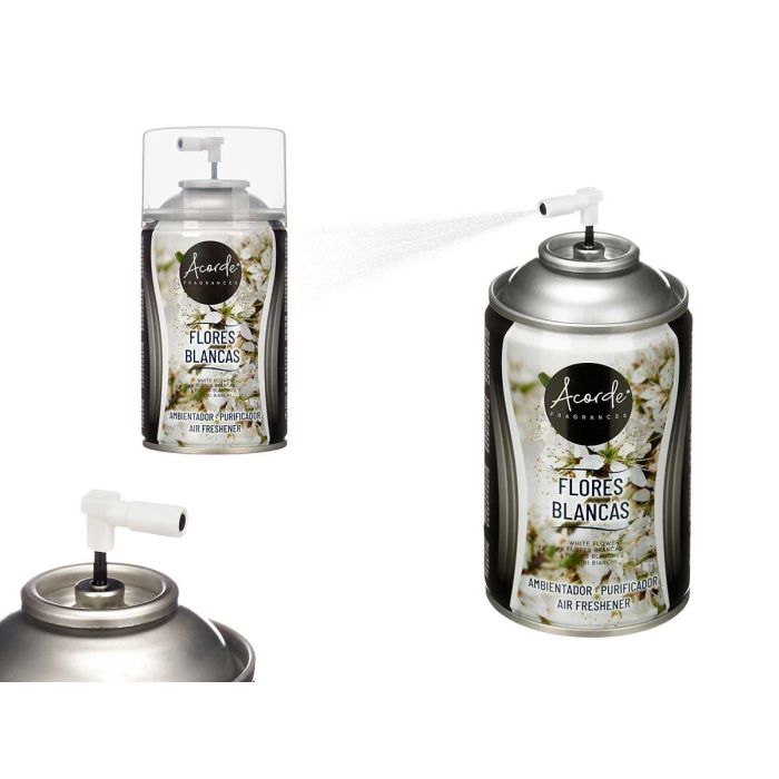 Acorde Recambio Ambientador Aerosol Flores Blancas 250 ml (6.5 x 14.5 x 6.5 cm) (6 Unidades)