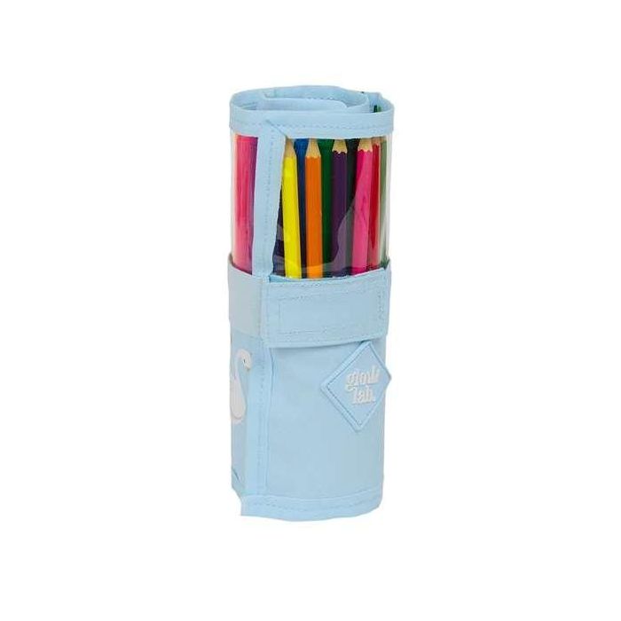 Plumier Glow Lab Cisnes Enrollable Azul 7 x 20 x 7 cm (27 Piezas)