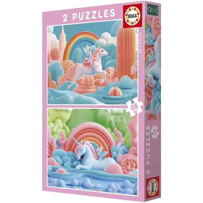 Educa Puzzle Unicornios Mágicos 1747715969259 - 2x48 Piezas Temática Fantasía Niños 4+ Años 3