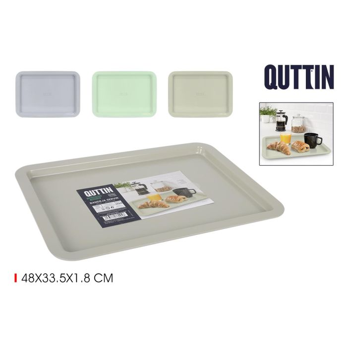 Bandeja de servir de metal Quttin 48x33.5 cm, 3 surtidos (12 Unidades) Bandeja de servir de metal Quttin 48x33.5 cm, 3 surtidos (12 Unidades)
