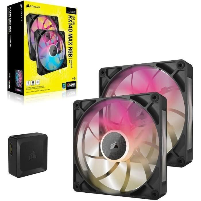 Corsair CO-9051036-WW Refrigeración PC Kit Doble Ventilador iCUE LINK RX140 RGB Max 2 Corsair CO-9051036-WW Refrigeración PC Kit Doble Ventilador iCUE LINK RX140 RGB Max 2