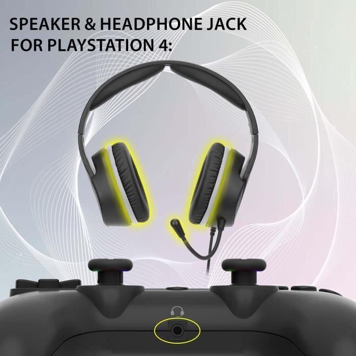 Mando inalámbrico SUBSONIC para PS4 con LED y vibración, conector para auriculares, color negro. 5 Mando inalámbrico SUBSONIC para PS4 con LED y vibración, conector para auriculares, color negro. 5