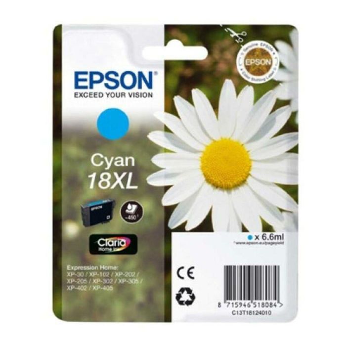 Epson Expression Home XP-102/205/215/305/405 Cartucho Cian Alta Capacidad 18XL
