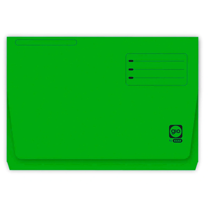 Gio Subcarpeta Pocket Folio 215x315 mm, Cartulina 320 g/m² Verde con Bolsa y Solapa, Capacidad 250 hojas, Certificado Blue Angel Gio Subcarpeta Pocket Folio 215x315 mm, Cartulina 320 g/m² Verde con Bolsa y Solapa, Capacidad 250 hojas, Certificado Blue Angel