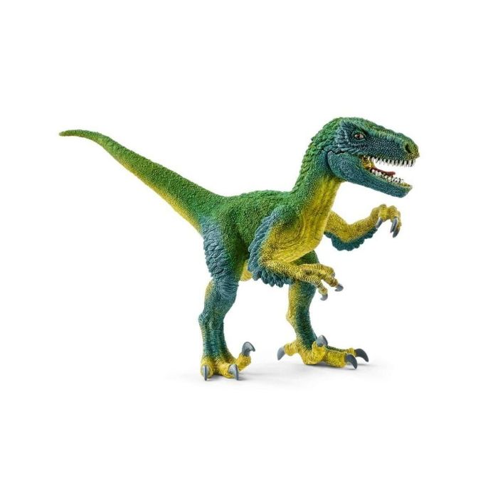 Schleich 14585 Figura de Dinosaurio Velociraptor, detallada y pintada a mano, para juego educativo.