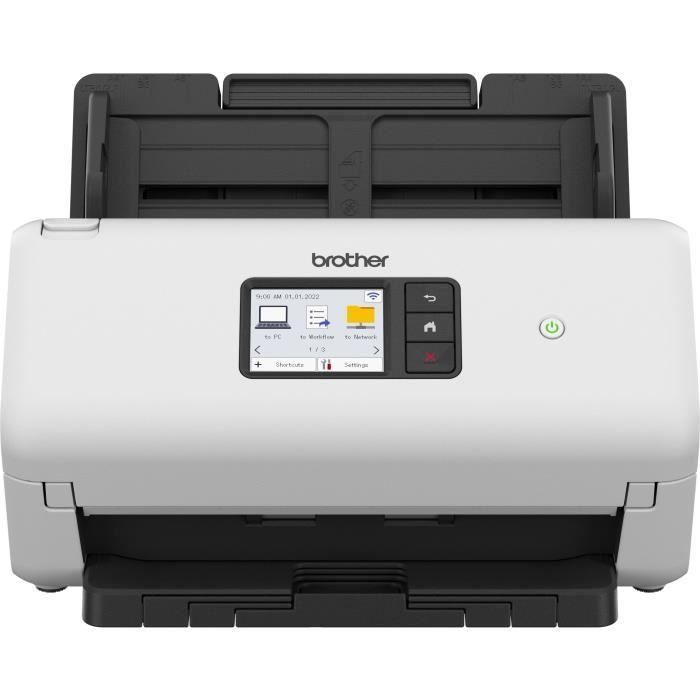 BROTHER Escaner de sobremesa ADS4500W alta velocidad a doble cara, tarjeta de red cableada y WiFi.
