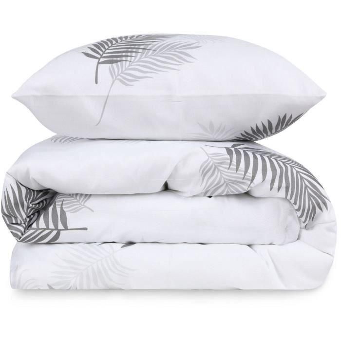 Juego de Cama con Funda Nórdica 220x240 cm y 2 Fundas de Almohada 60x60 cm Gris - 65% Algodón, 35% Poliéster - ASI8682870114951 2