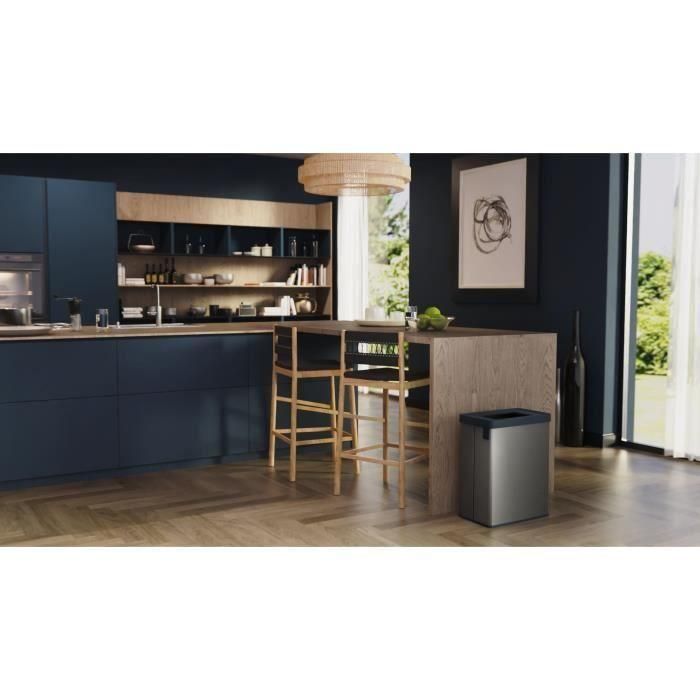 Curver Papelera de reciclaje VERTO 54 L Gris perla para clasificación eficiente de residuos domésticos en cocina, plástico duradero 4