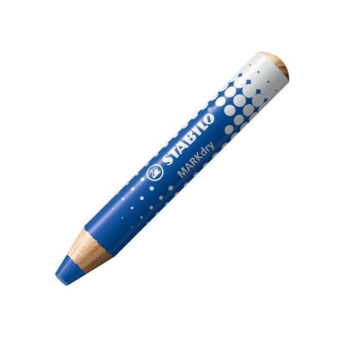 Stabilo Marcador En Seco Markdry Para Pizarra Blanca Y De Papel Azul Caja 5 Ud