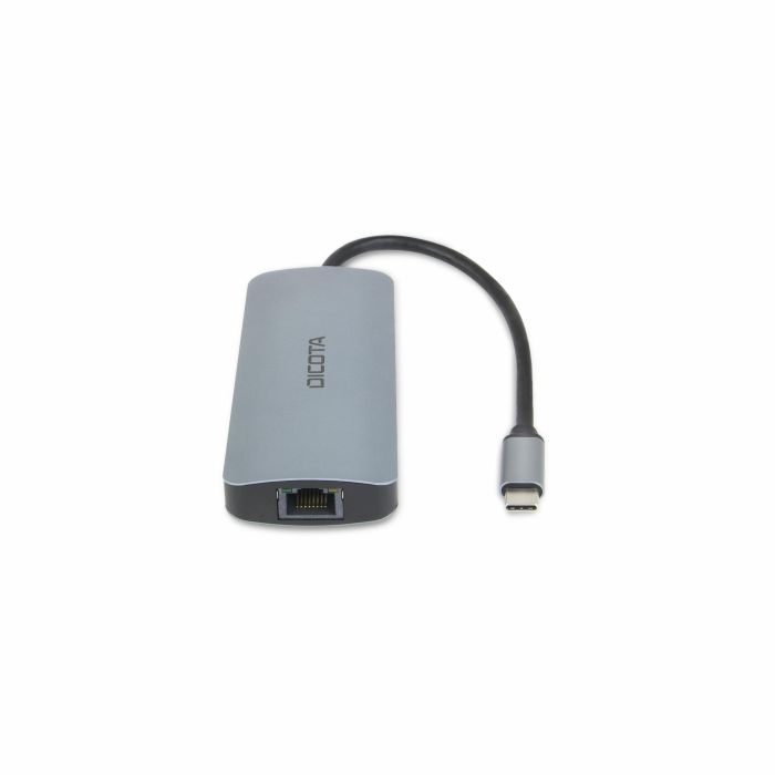 DICOTA D32062 USB-C Multi Hub 8 en 1 con HDMI, RJ-45, 4xUSB, Lector SD/MicroSD, 4K y PD 100W Plata 4