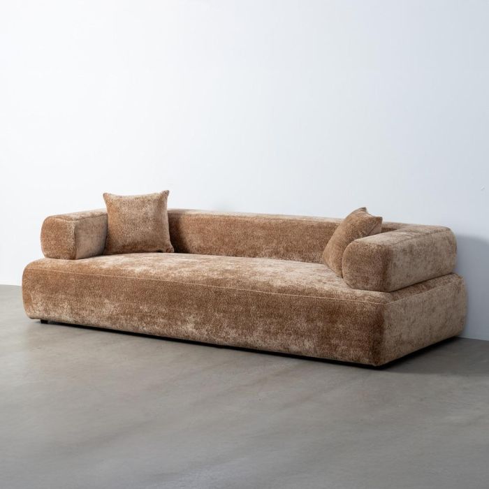 Sofá Beige Tejido Salón 245 X 100 X 64 cm