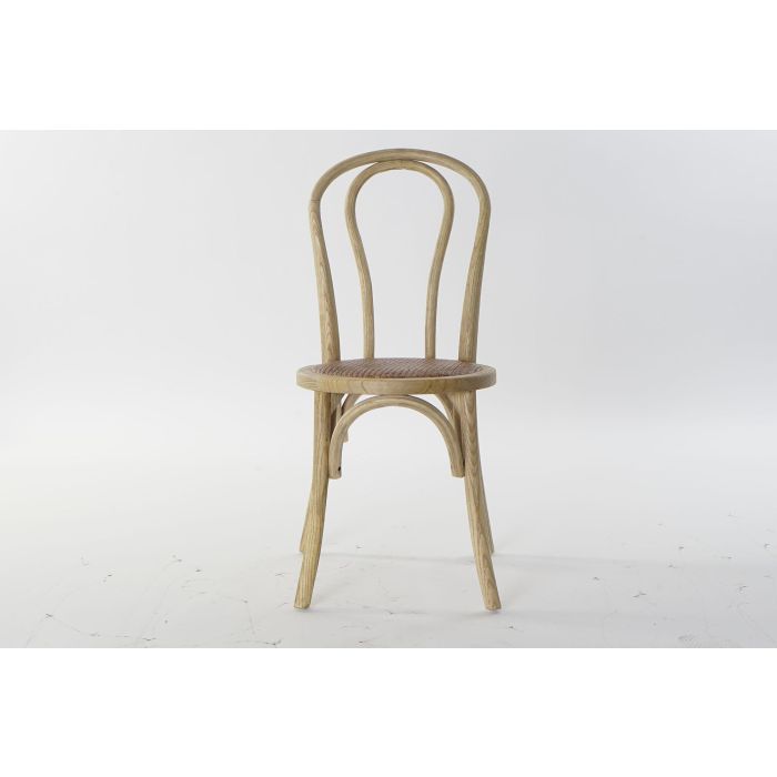 DKD Home Decor Silla Horeca Vintage de Olmo y Ratán Marrón Claro 44x89x43 cm (2 Unidades) Apilable, Altura Asiento 46 cm 4