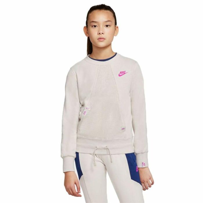Sudadera sin Capucha Niña Nike Heritage Beige 6 Sudadera sin Capucha Niña Nike Heritage Beige 6
